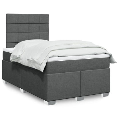 Box Spring Postel S Matrací Textil Tmavě Šedá