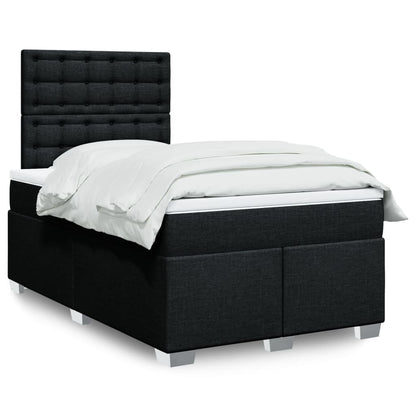 Box Spring Postel S Matrací Černá Textil Černá