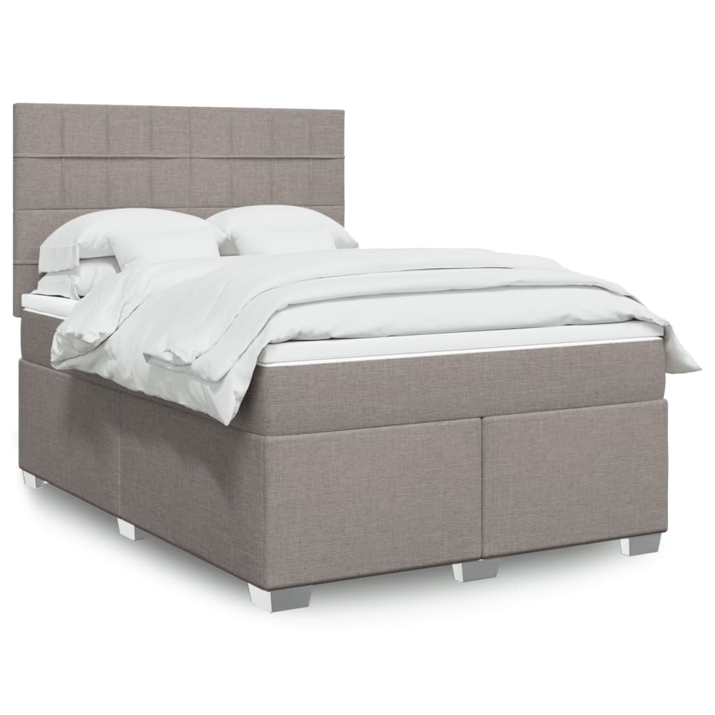 Box Spring Postel S Matrací Textil Taupe