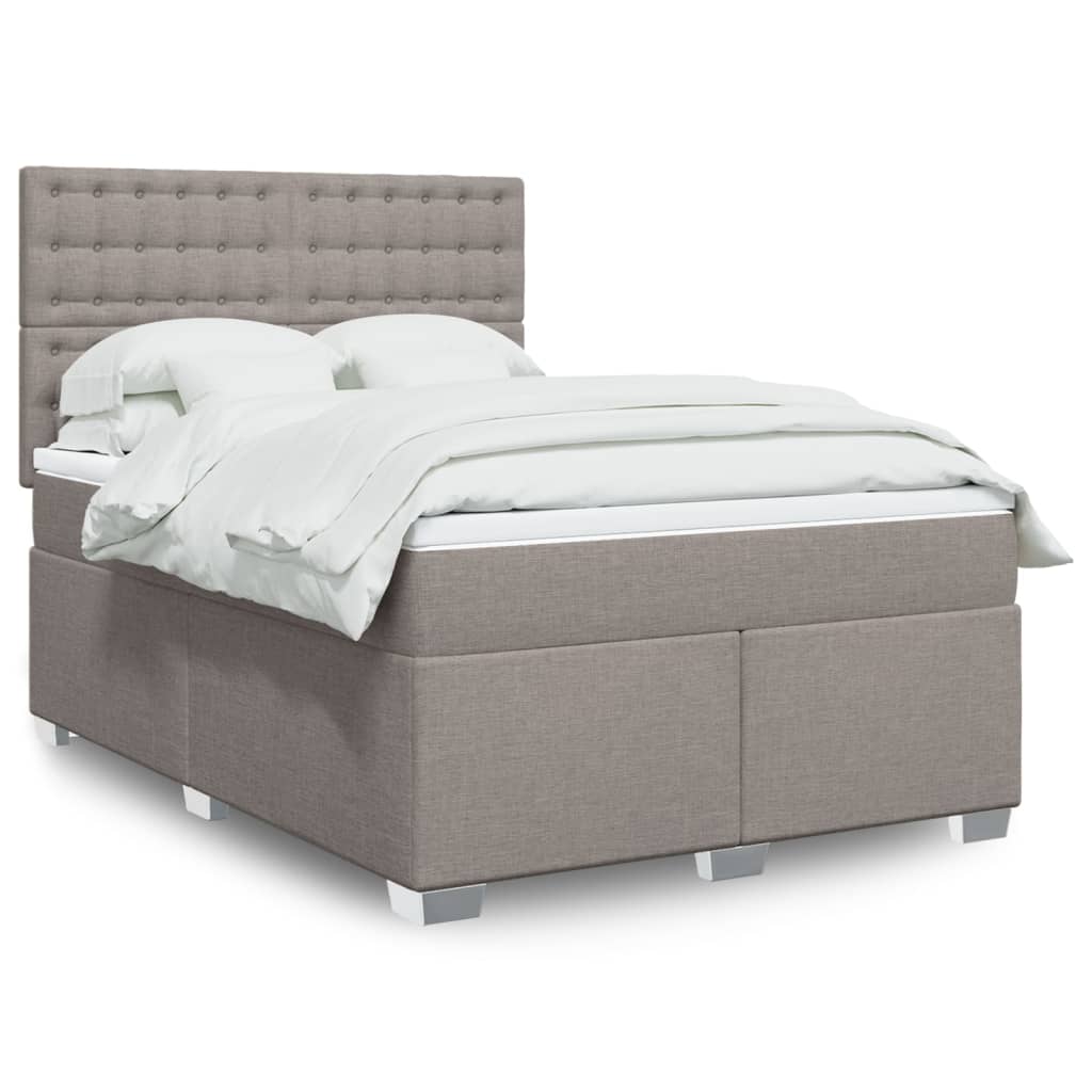 Box Spring Postel S Matrací Textil Taupe