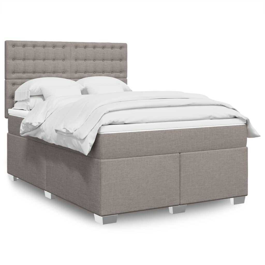 Box Spring Postel S Matrací Textil Taupe