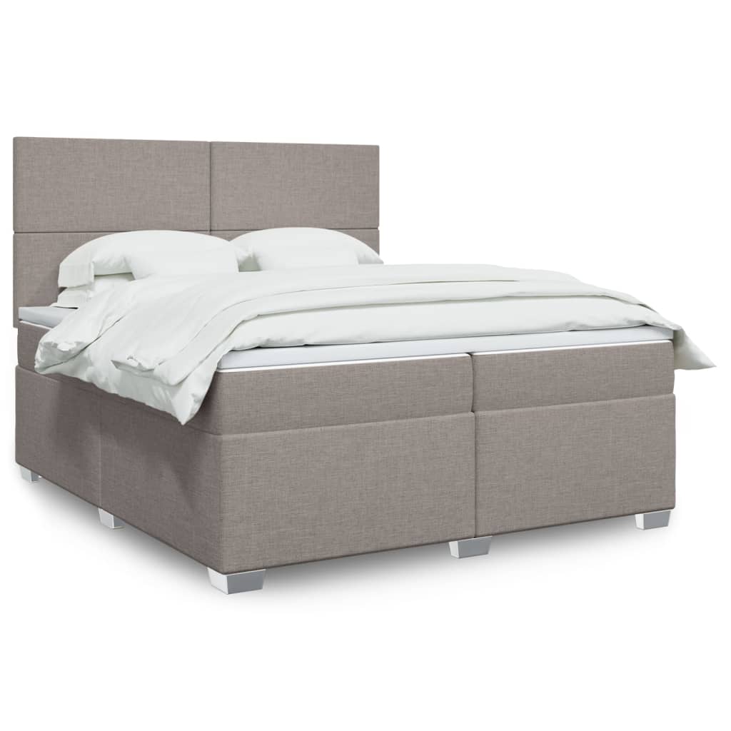 Box Spring Postel S Matrací Textil Taupe
