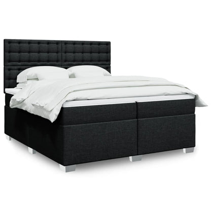 Box Spring Postel S Matrací Černá Textil Černá