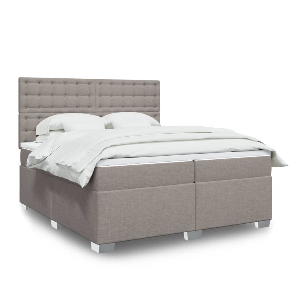 Box Spring Postel S Matrací Textil Taupe