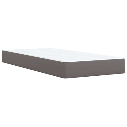 Box Spring Postel S Matrací Šedá Umělá Kůže