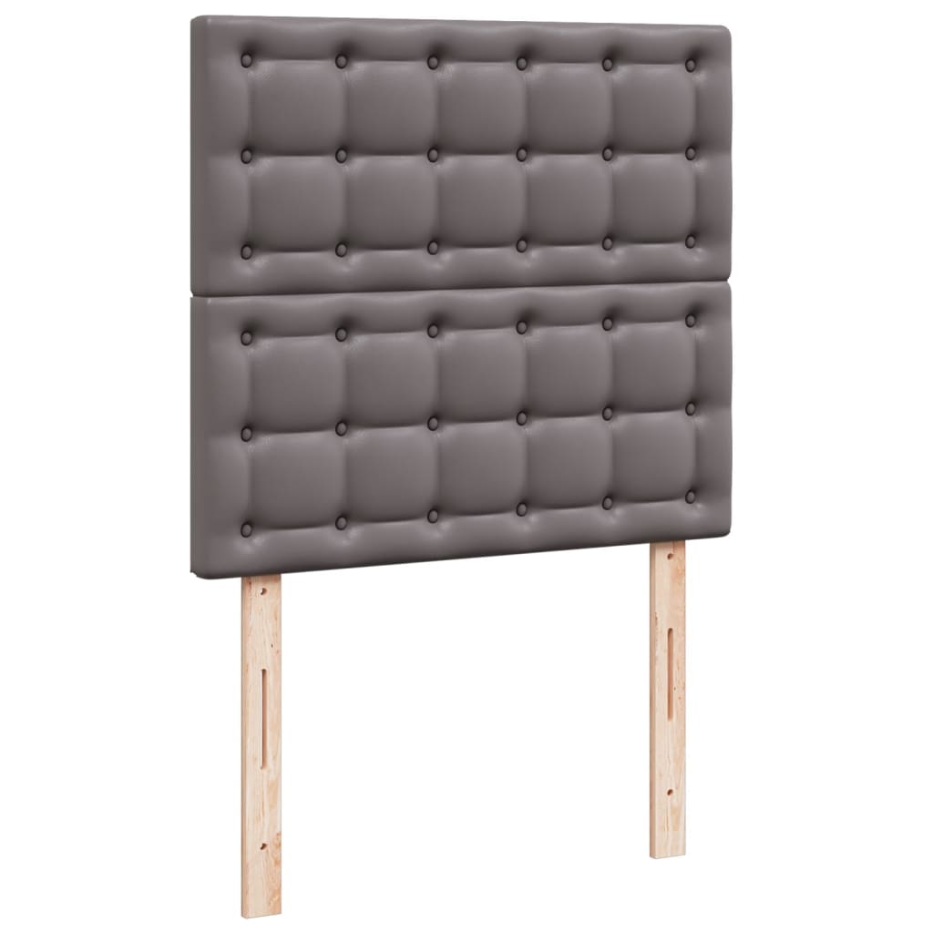 Box Spring Postel S Matrací Šedá Umělá Kůže