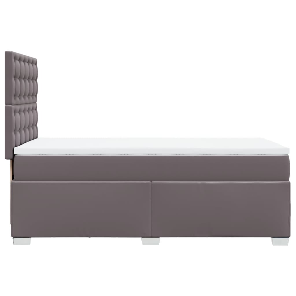Box Spring Postel S Matrací Šedá Umělá Kůže