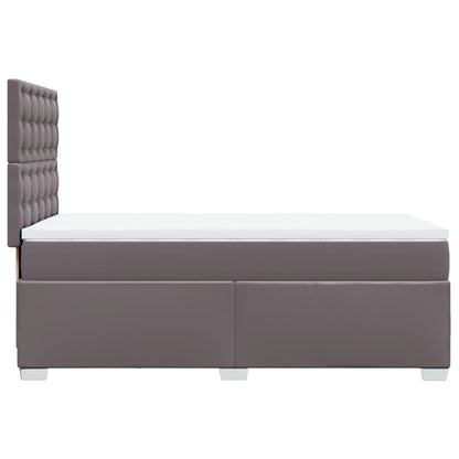 Box Spring Postel S Matrací Šedá Umělá Kůže