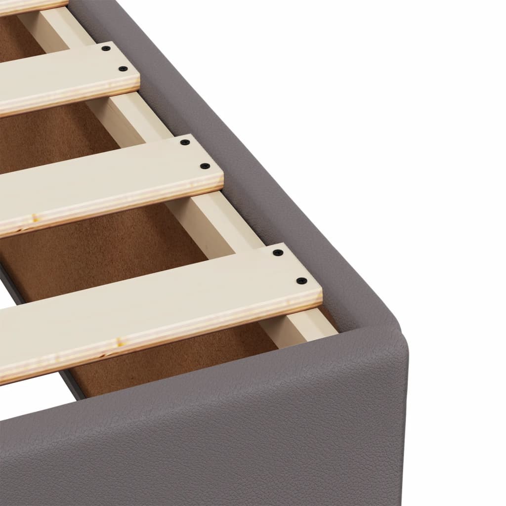 Box Spring Postel S Matrací Šedá Umělá Kůže