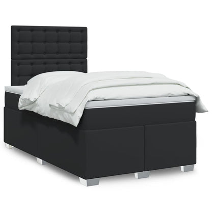 Box Spring Postel S Matrací Šedá Umělá Kůže