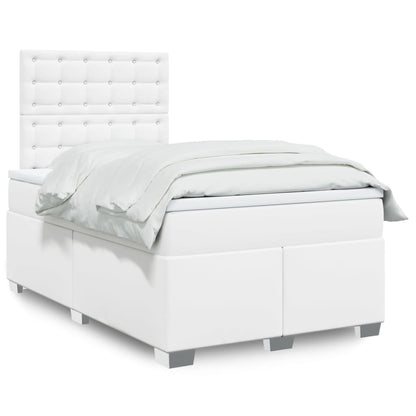 Box Spring Postel S Matrací Šedá Umělá Kůže