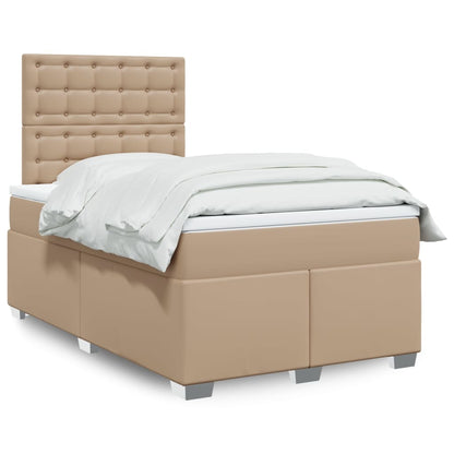 Box Spring Postel S Matrací Šedá Umělá Kůže