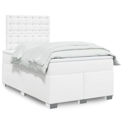 Box Spring Postel S Matrací Šedá Umělá Kůže