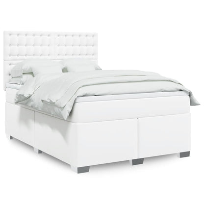 Box Spring Postel S Matrací Šedá Umělá Kůže
