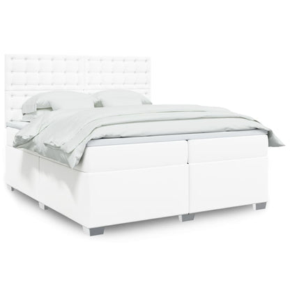 Box Spring Postel S Matrací Šedá Umělá Kůže