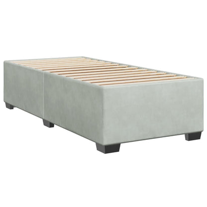 Box Spring Postel S Matrací Samet Světle Šedá