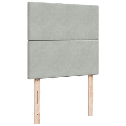 Box Spring Postel S Matrací Samet Světle Šedá