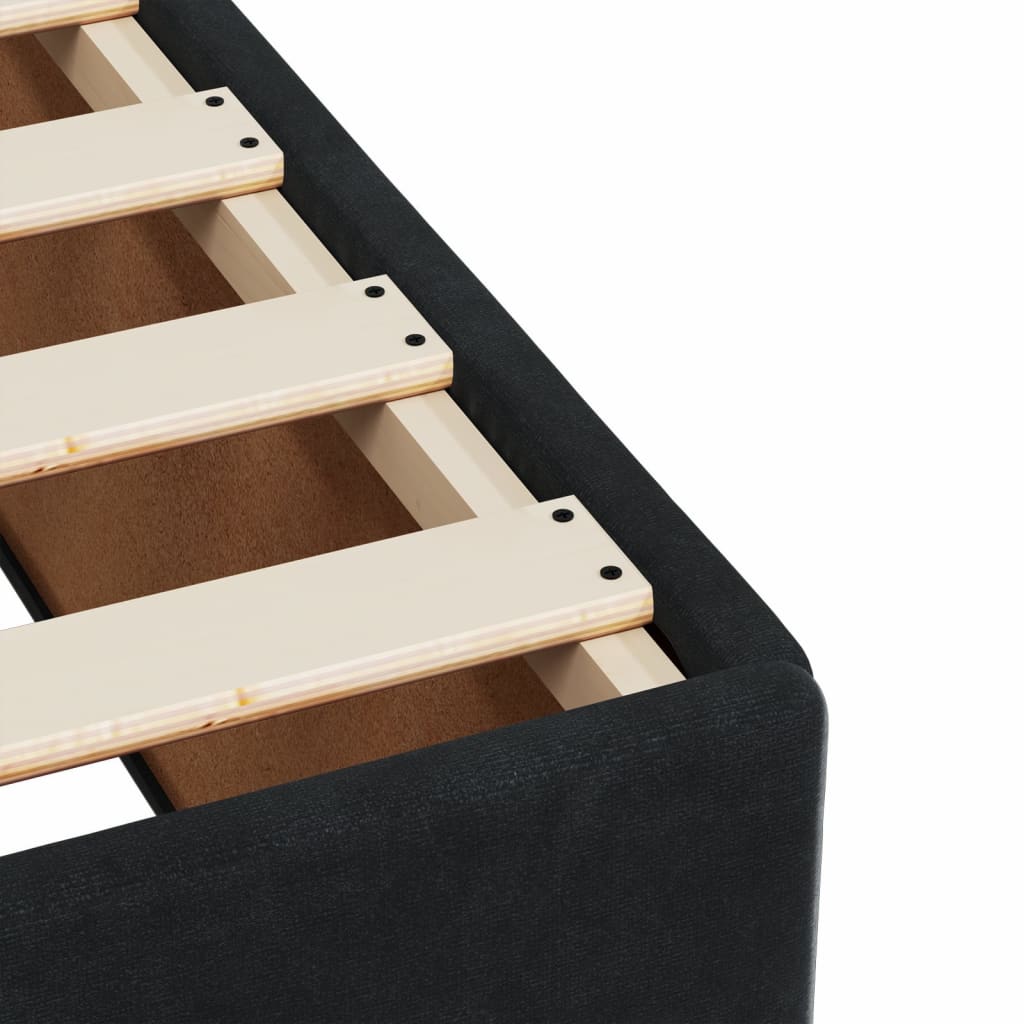 Box Spring Postel S Matrací Černá Samet Černá