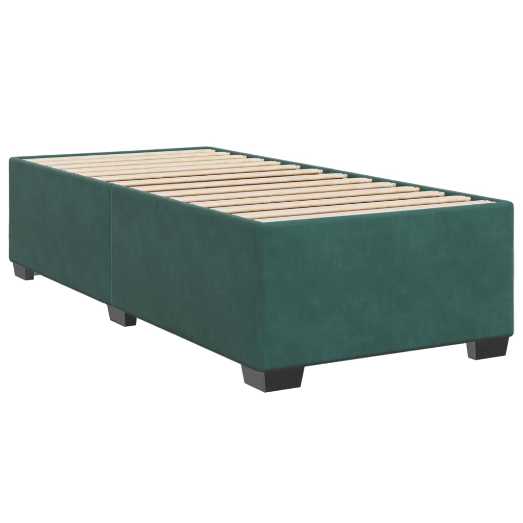 Box Spring Postel S Matrací Samet Tmavě Zelená