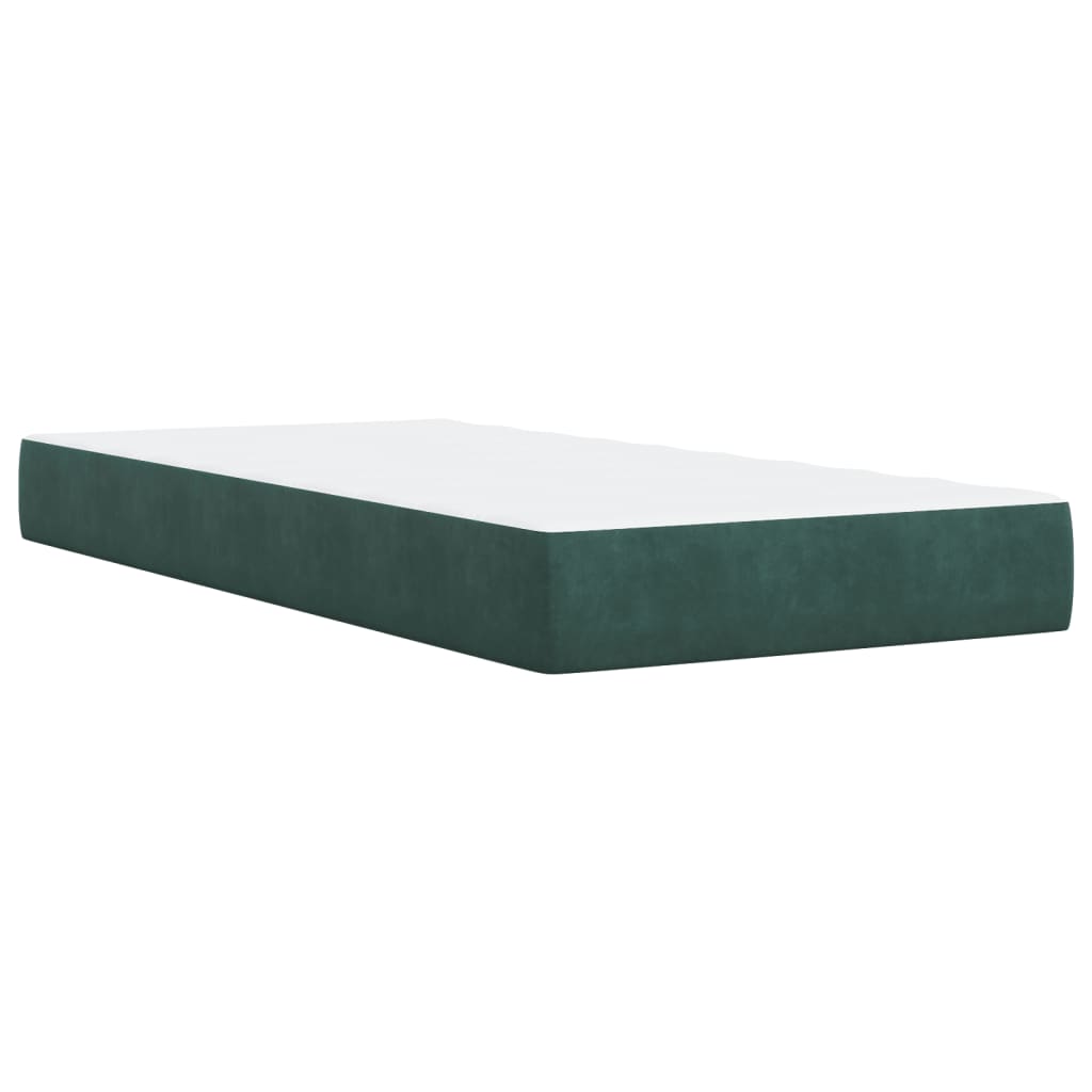 Box Spring Postel S Matrací Samet Tmavě Zelená