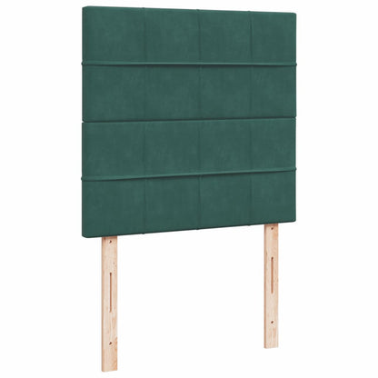 Box Spring Postel S Matrací Samet Tmavě Zelená