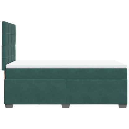 Box Spring Postel S Matrací Samet Tmavě Zelená