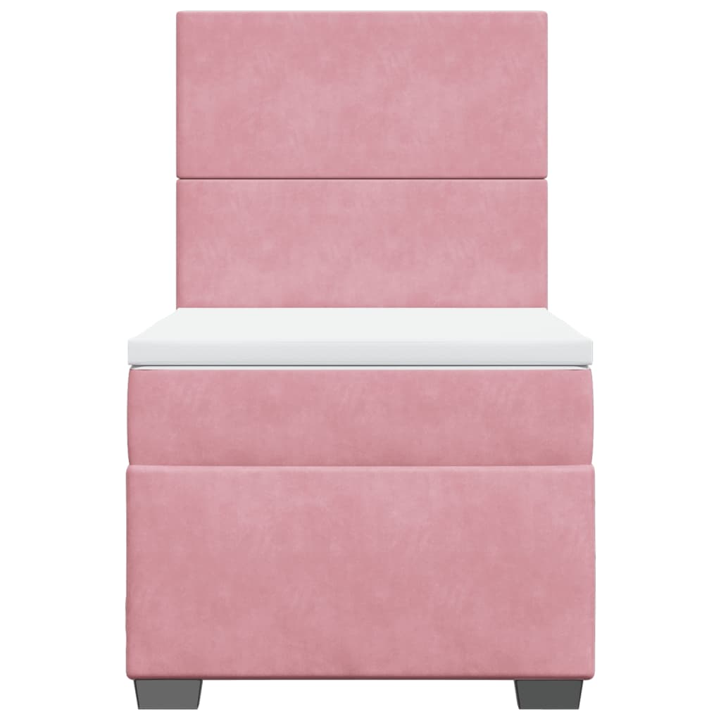 Box Spring Postel S Matrací Samet Růžová