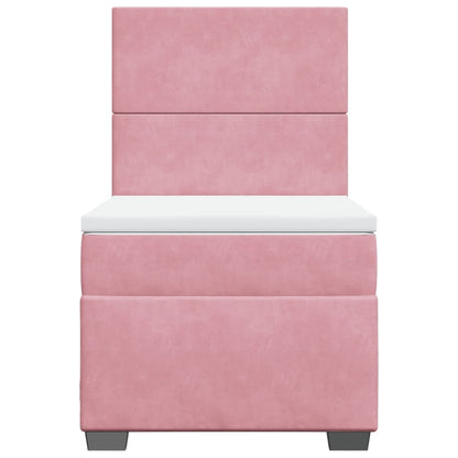 Box Spring Postel S Matrací Samet Růžová