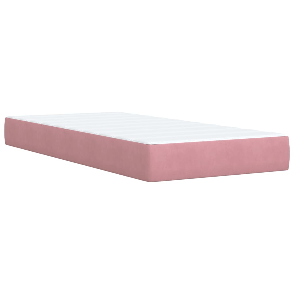 Box Spring Postel S Matrací Samet Růžová