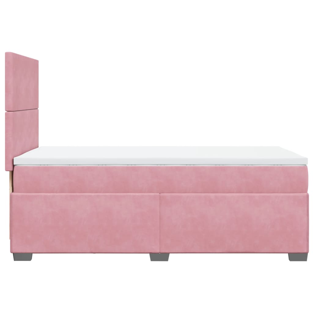 Box Spring Postel S Matrací Samet Růžová