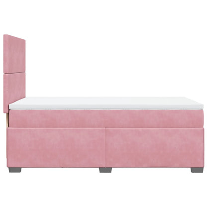 Box Spring Postel S Matrací Samet Růžová