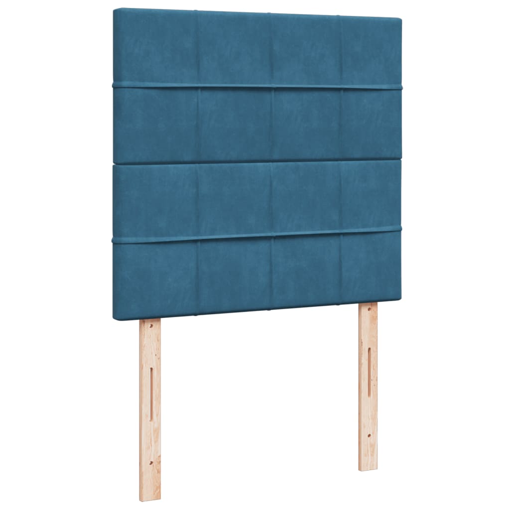 Box Spring Postel S Matrací Samet Modrá