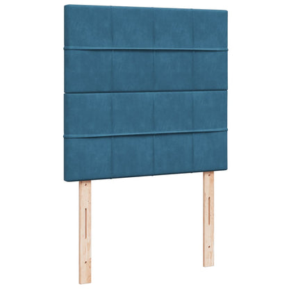 Box Spring Postel S Matrací Samet Modrá