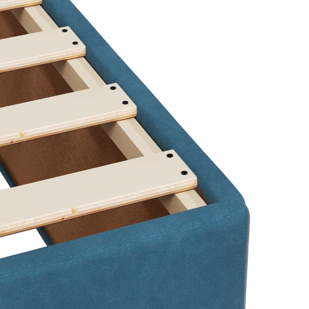 Box Spring Postel S Matrací Samet Modrá