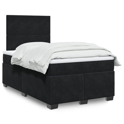 Box Spring Postel S Matrací Černá Samet Černá