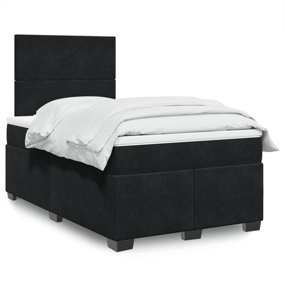 Box Spring Postel S Matrací Černá Samet Černá