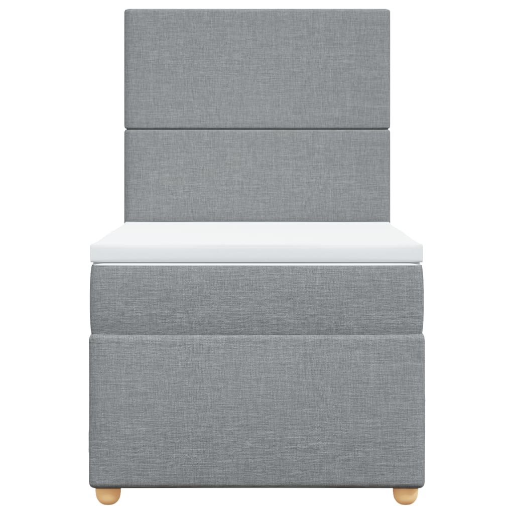 Box Spring Postel S Matrací Textil Světle Šedá