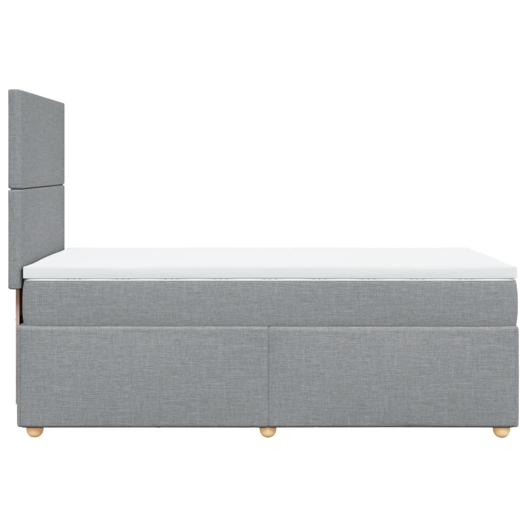 Box Spring Postel S Matrací Textil Světle Šedá