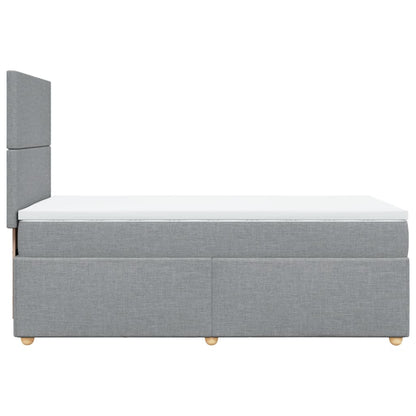 Box Spring Postel S Matrací Textil Světle Šedá