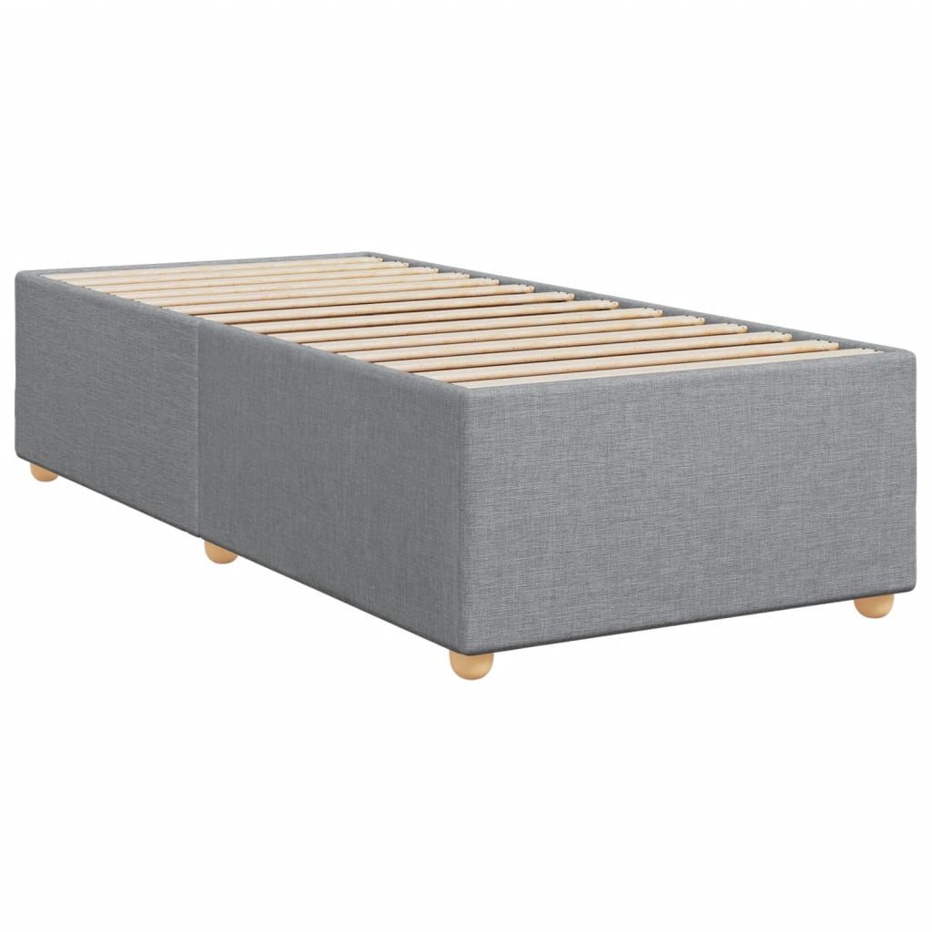 Box Spring Postel S Matrací Textil Světle Šedá