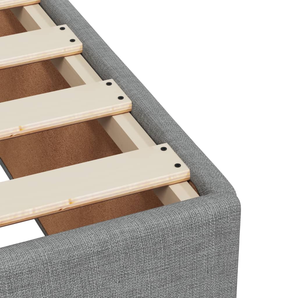 Box Spring Postel S Matrací Textil Světle Šedá