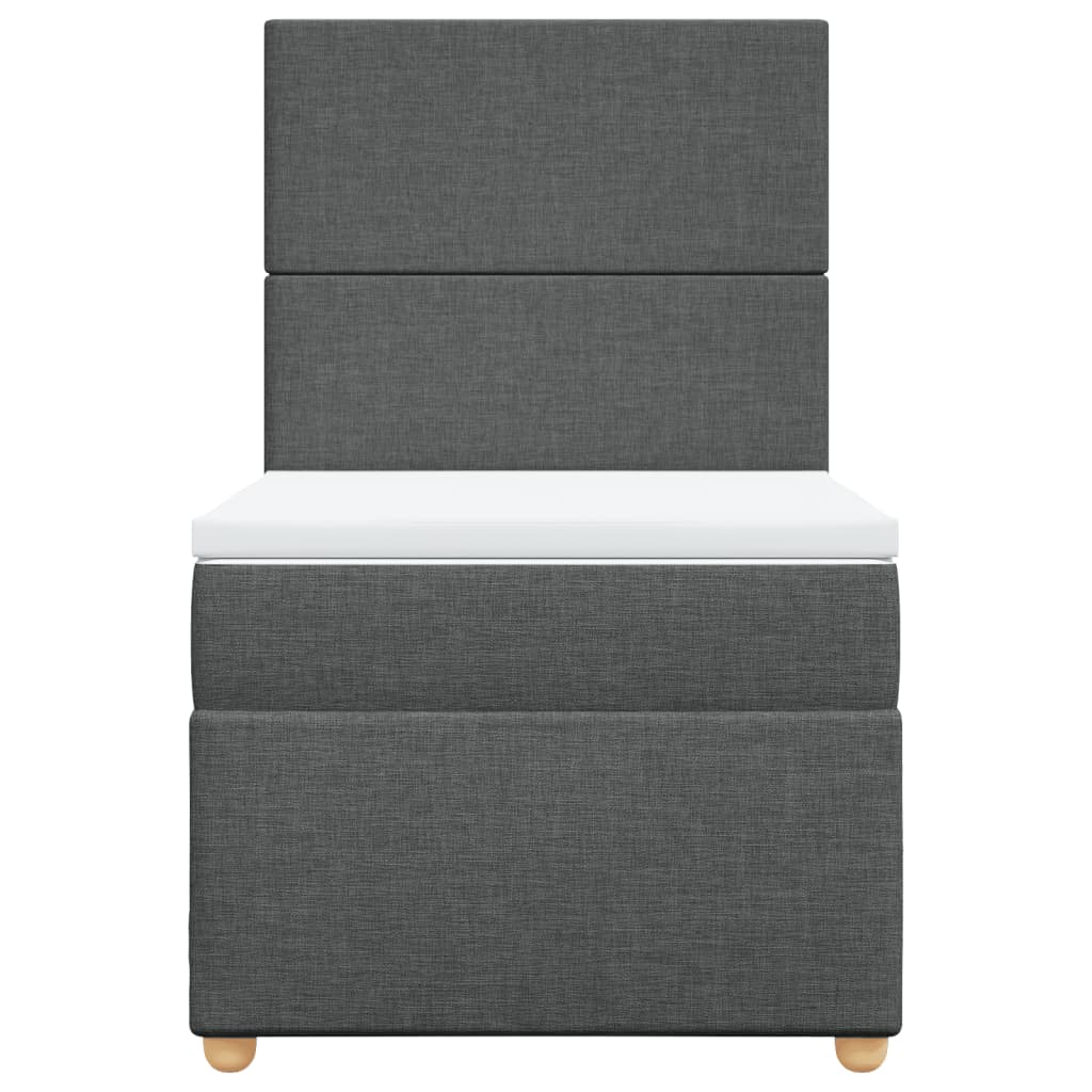Box Spring Postel S Matrací Textil Tmavě Šedá