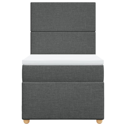 Box Spring Postel S Matrací Textil Tmavě Šedá