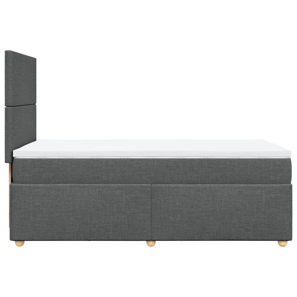 Box Spring Postel S Matrací Textil Tmavě Šedá
