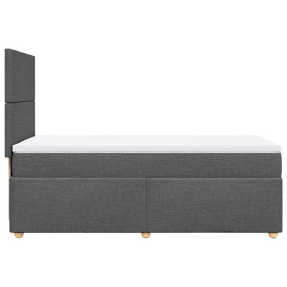 Box Spring Postel S Matrací Textil Tmavě Šedá