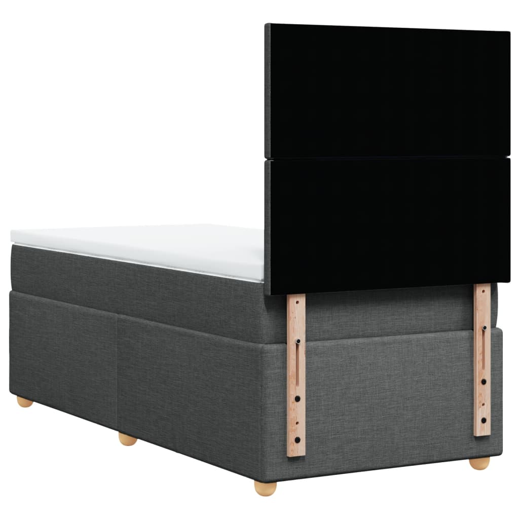 Box Spring Postel S Matrací Textil Tmavě Šedá