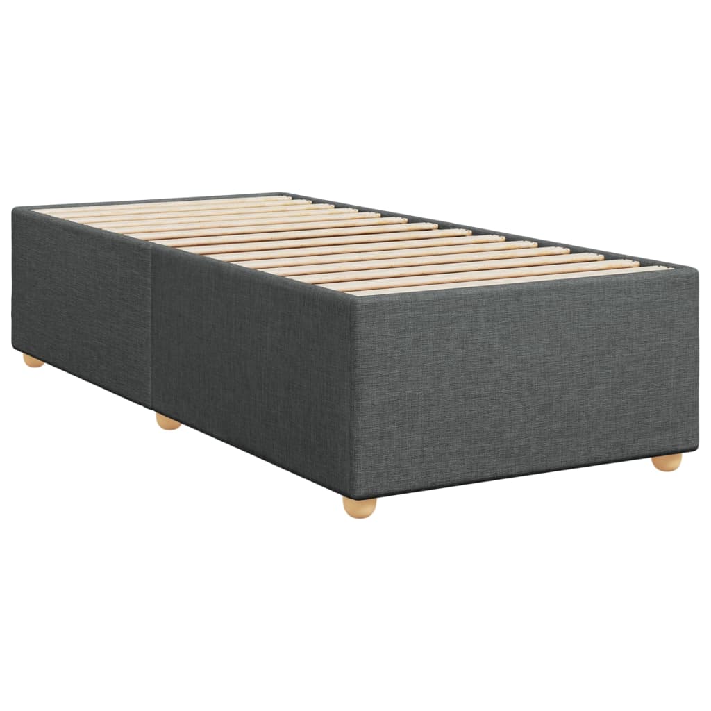 Box Spring Postel S Matrací Textil Tmavě Šedá