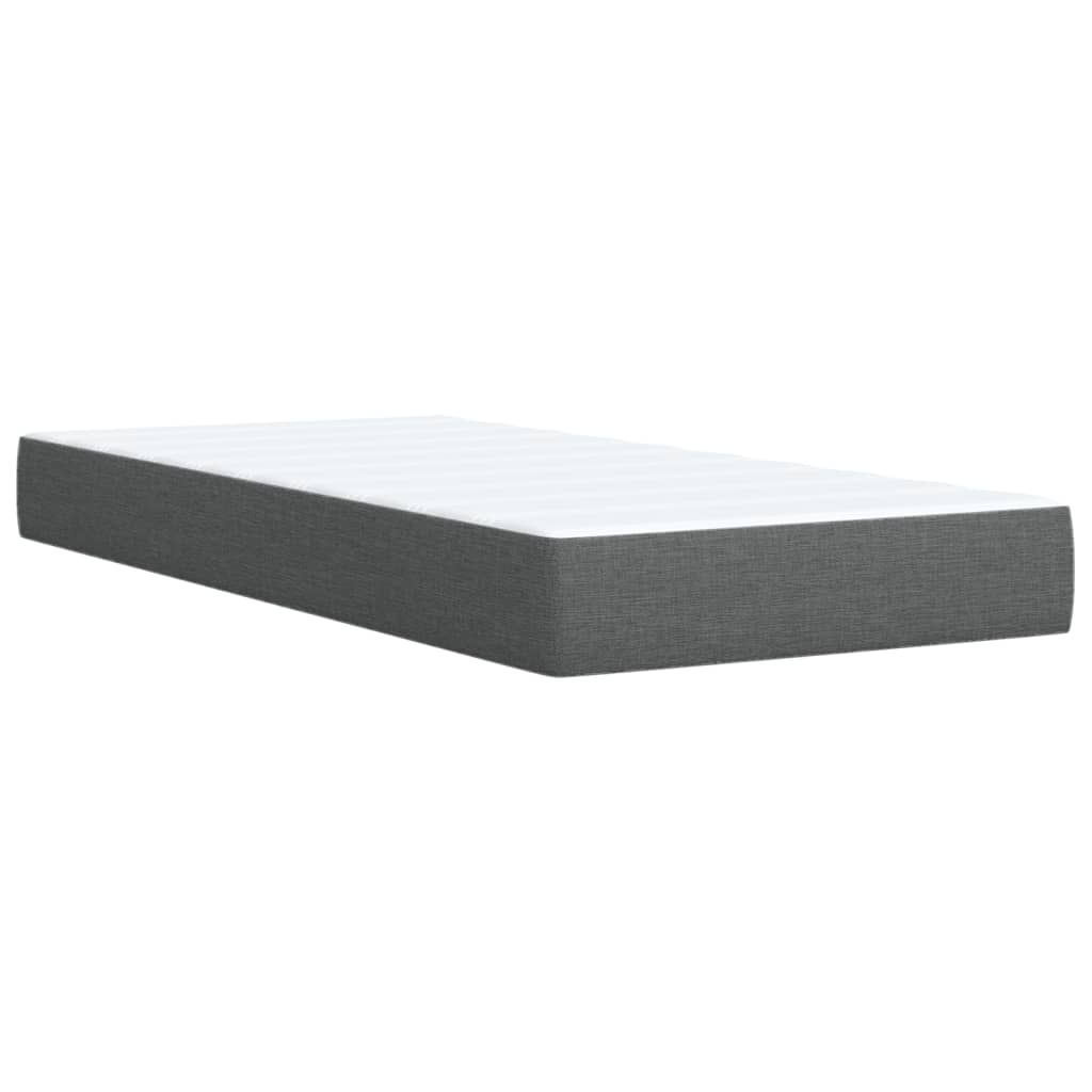 Box Spring Postel S Matrací Textil Tmavě Šedá