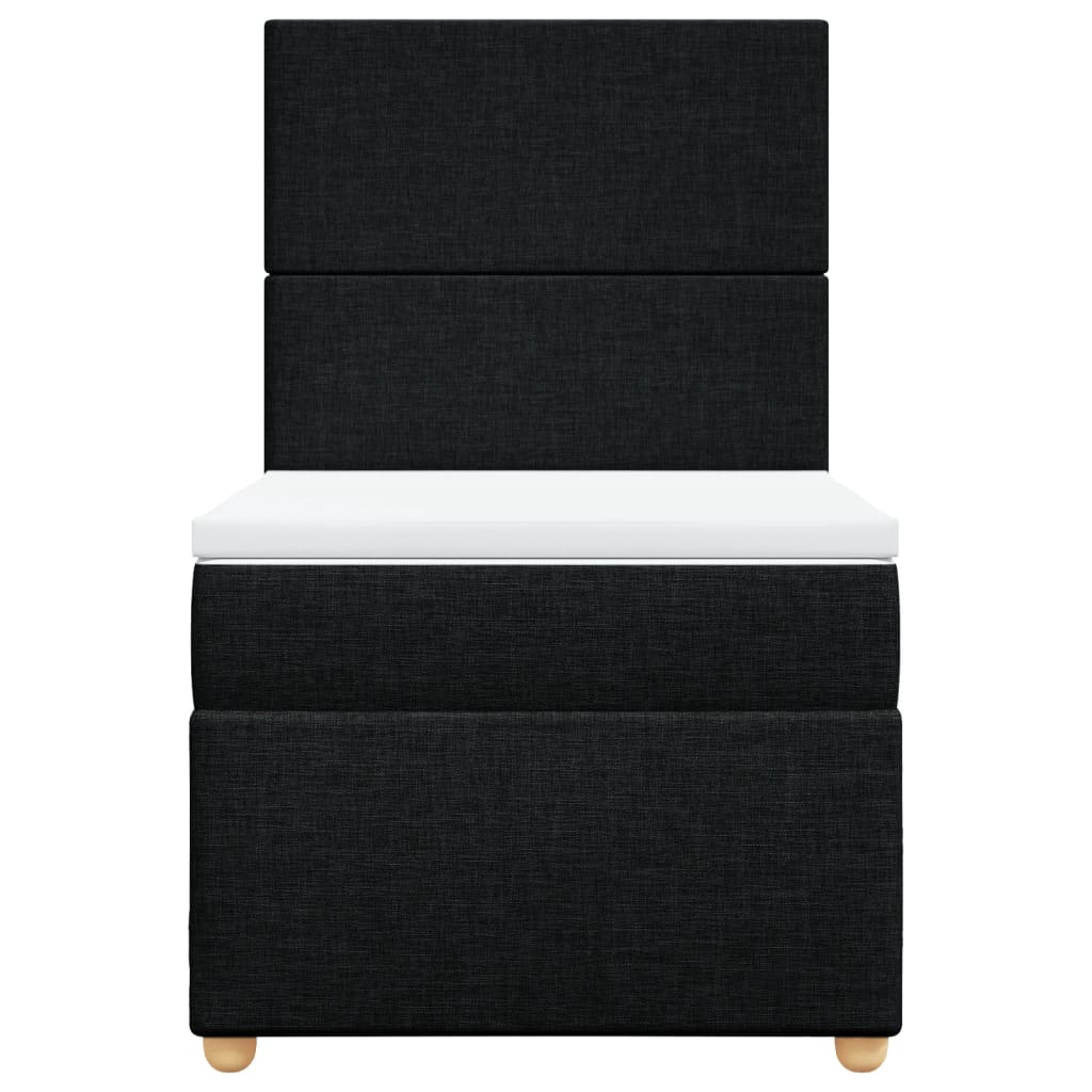 Box Spring Postel S Matrací Černá Textil Černá