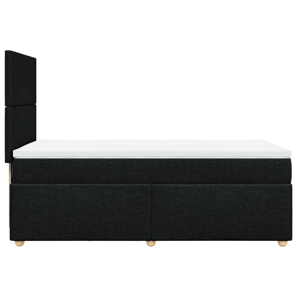 Box Spring Postel S Matrací Černá Textil Černá